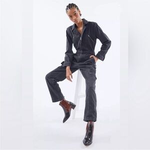 Urban Outfitters BDG Black Denim Zipper Jumpsuit Sz M